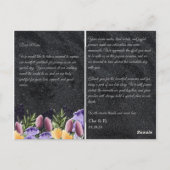 Black Lila Minimalistisch Floral Dankeschön Karte (Rückseite)