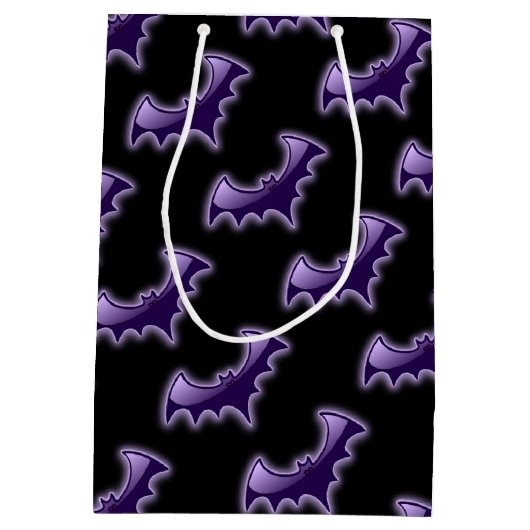 Black & Lila Night Wats Geschenktasche Mittlere Geschenktüte (Rückseite)