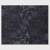 Black Lila Ombre Modernes Vintages Blumentoilette Geschenkpapier (Flach)