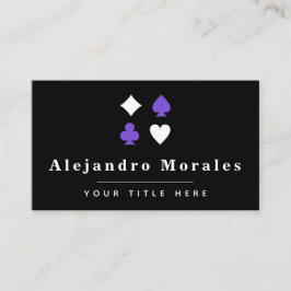 Black & Lila Poker Theme Card Spielkasino Cool Visitenkarte