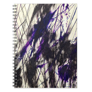 Black Lila Scratch Abstrakt Art Notebook Notizblock