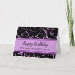 Black Lila Wirbel Daughter - Law Birthday Card Karte<br><div class="desc">Hübsche und nachdenkliche Begrüßungskarte für die Tochter im Geburtstag des Gesetzes mit modernem Schwarz-lila Wirbel Design und handgeschriebenem Stil.</div>