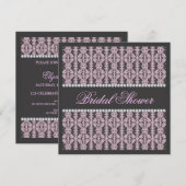 Black & Lilac Damask Lace Jewel Brautparty Einladung (Vorne/Hinten)