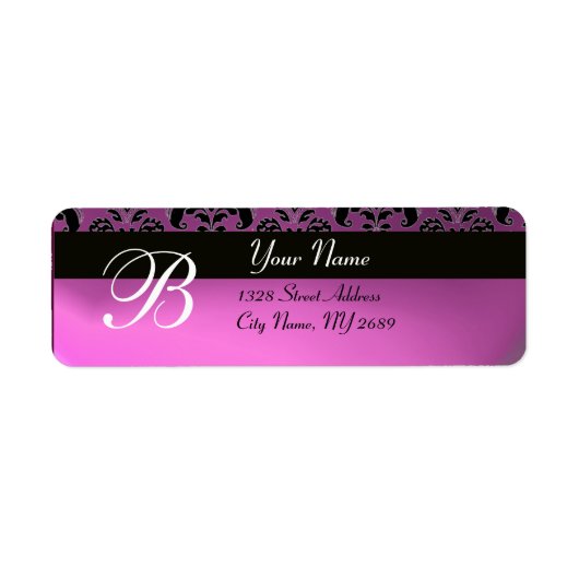 BLACK LILAC PINK LILA DAMASK MONOGRAMM (Vorne)