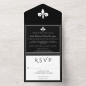 Black Lilie All in One Wedite Einladung (Innen Boden)