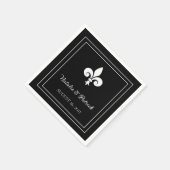 Black Lilie Wedding Paper Napkins Serviette (Ecke)