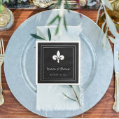 Black Lilie Wedding Paper Napkins Serviette