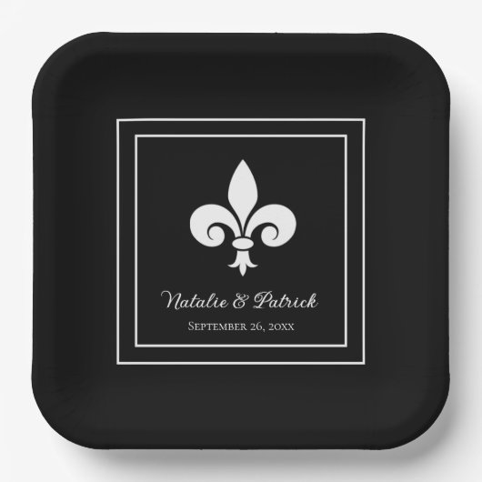 Black Lilie Wedding Paper Teller (Vorderseite)