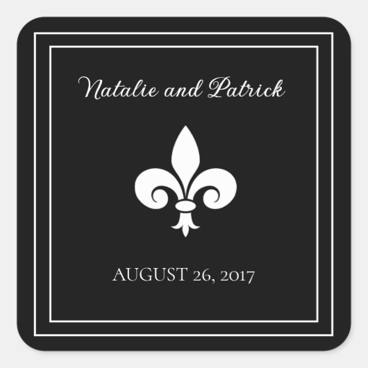 Black Lilie Wedding Stickers (Vorderseite)