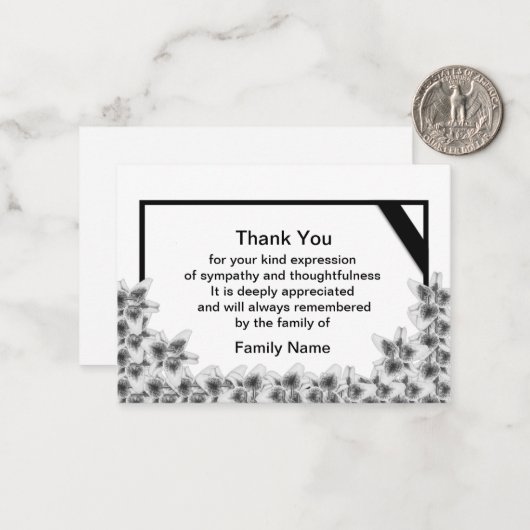 Black Lily Blume Danke Karte (Vorderseite/Rückseite Beispiel)