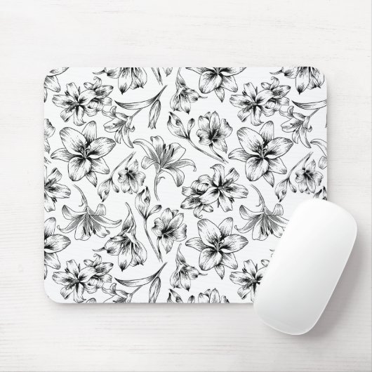 Black Lily Blume Mousepad (Mit Mouse)