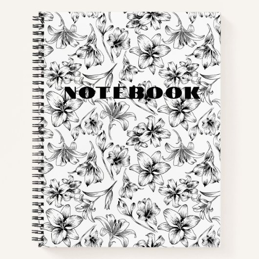 Black Lily Blume Notizblock (Vorderseite)