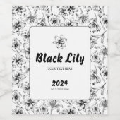 Black Lily Blume Weinetikett (Einzelnes Label)