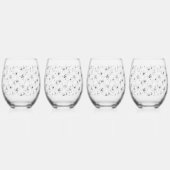 Black Lily Blume Weinglas Ohne Stiel (Hinten)