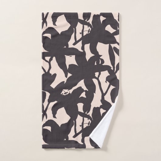 Black Lily Silhouette Badhandtuch Set (Handtuch)