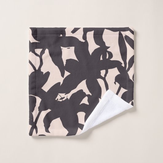 Black Lily Silhouette Badhandtuch Set (Waschlappen)