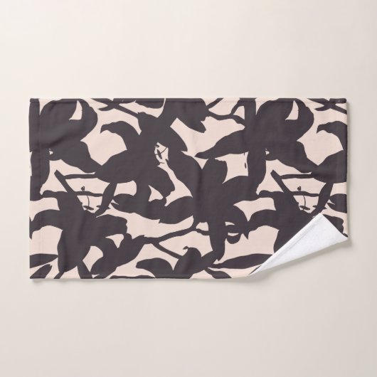 Black Lily Silhouette Badhandtuch Set (Handtuch)