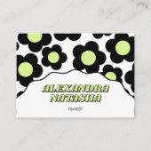 Black Lime Green Y2K Blume Handgefertigte Kleidung Visitenkarte (Vorderseite)