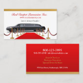 Black Limousine Driver Business Card Visitenkarte (Vorne/Hinten)