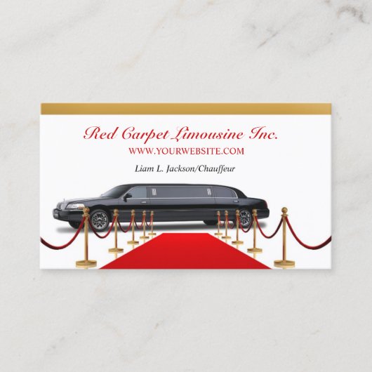 Black Limousine Driver Business Card Visitenkarte (Vorderseite)