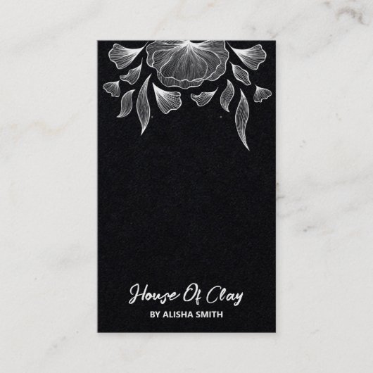 Black Line Art Earring Verpackungskarten Visitenkarte (Vorderseite)