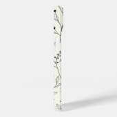 Black Line Art Floral Cream iPhone Case (Rückseite / Rechts)