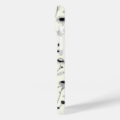 Black Line Art Floral Cream iPhone Case (Rückseite / Links)