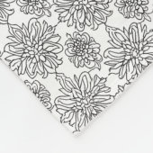 Black Line Floral Chrysanthema Art Fleecedecke (Ecke)