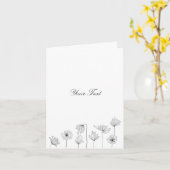 Black Line Floral Vielen Dank für Ihre Grußkarte Karte (Gelbe Blume)