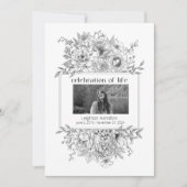 Black Line Florals Foto Beerdigung Programm (Vorderseite)