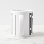 Black Line Geometric Pattern Jumbo-Tasse (Rückseite)
