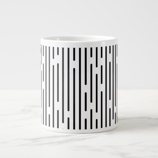 Black Line Geometric Pattern Jumbo-Tasse (Vorderseite)