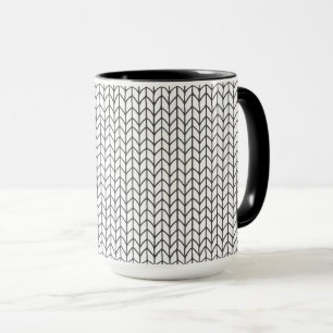 BLACK LINE KNIT Schwarze Kombi-Tasse Tasse