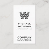 BLACK LINE MONOGRAM CORPORATE LOGO QR CODE VISITENKARTE (Vorderseite)