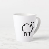 Black Line Sheep – Cozy Animal Ink Design on Milchtasse (Rechte Ecke)