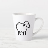Black Line Sheep – Cozy Animal Ink Design on Milchtasse (Rechts)