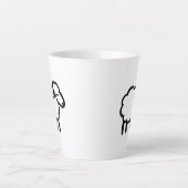 Black Line Sheep – Cozy Animal Ink Design on Milchtasse (Vorderseite)