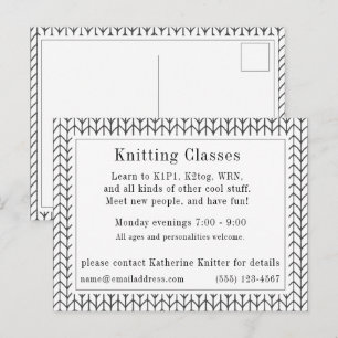 BLACK LINE STRICK "Knitting Classes" Postkarte