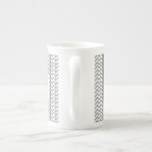 BLACK LINE STRICK Knochen China Tasse + Anfangs (Rückseite)