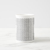 BLACK LINE STRICK Knochen China Tasse + Anfangs (Vorderseite)