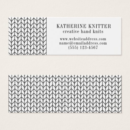 BLACK LINE STRICK Mini Business Card II (Vorne & Hinten)