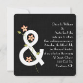 Black Linen Moderne Hochzeitseinladung Einladung (Vorderseite)