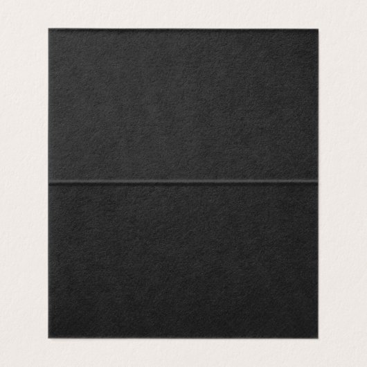 Black Linen Simple Black Script Wedding Platzkarte Visitenkarten (Innenseite Aufgefaltet)