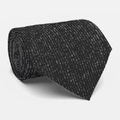 Black Linen Texture Neck Tie Krawatte (Gerollt)