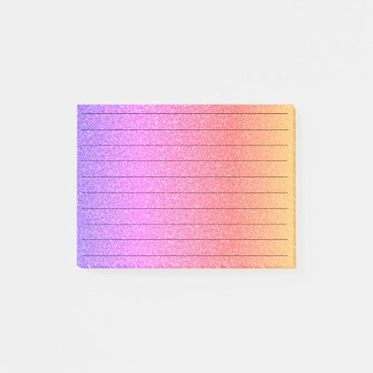 Black Lines Glittery PInk Lila Ombre Girly Post-it Klebezettel (Vorderseite)