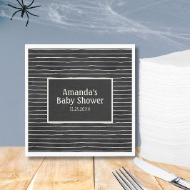 Black Lines Halloween Kinderdusche Serviette