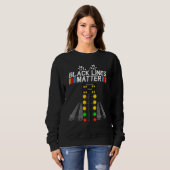 Black Lines Matter Drag Racing Licht Baum Vater Sweatshirt (Vorne ganz)
