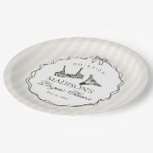 Black Lingerie Dusche Bachelorette Bridal Bow Pappteller (Schrägansicht)