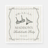 Black Lingerie Dusche Bachelorette Tischdekor Serviette (Vorderseite)