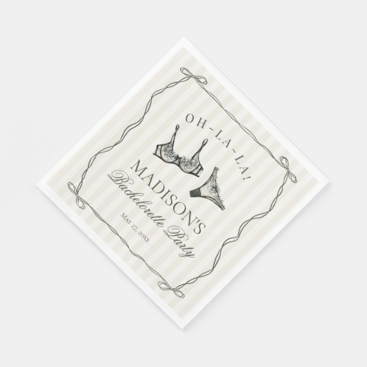 Black Lingerie Dusche Bachelorette Tischdekor Serviette (Ecke)